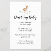 Wasserfarbenjunge Hirsche auf weißem "Baby" Duschs Flyer (Vorne)