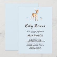 Wasserfarbenjunge Hirsche mit Mushroom-Babydusche