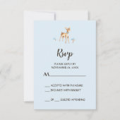 Wasserfarbenjunge Hirsche mit Pilzen-RSVP-Karte RSVP Karte (Vorderseite)