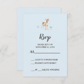 Wasserfarbenjunge Hirsche mit Pilzen-RSVP-Karte RSVP Karte (Vorne/Hinten)