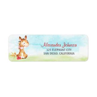 Wasserfarbenjunge Pferdeschwulstdusche