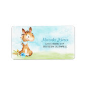 Wasserfarbenjunge Pferdeschwulstdusche Adressaufkleber (Vorne)