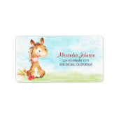 Wasserfarbenjunge Pferdeschwulstdusche Adressaufkleber (Vorne)