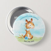 Wasserfarbenjunge Pferdeschwulstdusche Button (Vorne & Hinten)