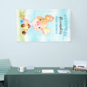 Wasserfarbenjunge Piggy Baby-Duschfarm Banner (Messeveranstaltung)
