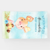 Wasserfarbenjunge Piggy Baby-Duschfarm Banner (Horizontal)
