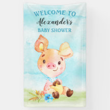 Wasserfarbenjunge Piggy Baby-Duschfarm