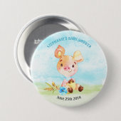 Wasserfarbenjunge Piggy Baby-Duschfarm Button (Vorne & Hinten)