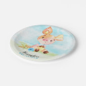 Wasserfarbenjunge Piggy Baby-Duschfarm Pappteller (Schrägansicht)