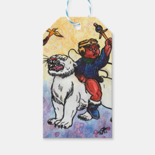 Wasserfarbenjunge Riesenfahrten mit dem Power der Geschenkanhänger