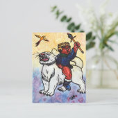 Wasserfarbenjunge Riesenfahrten mit dem Power der  Postkarte (Stehend Vorderseite)