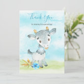 Wasserfarbenjunge Ziegenfarm Dankeskarte (Stehend Vorderseite)