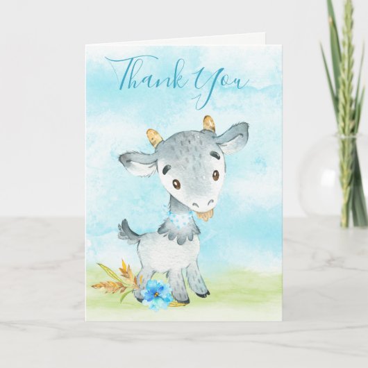 Wasserfarbenjunge Ziegenfarm Karte (Vorderseite)