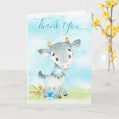 Wasserfarbenjunge Ziegenfarm Karte (Gelbe Blume)