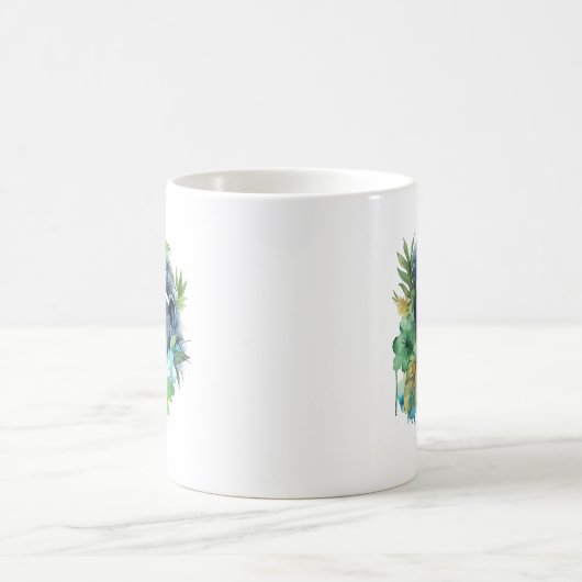 WasserfarbenJungle Gorilla mit Sonnenbrille und Bl Kaffeetasse (Mittel)