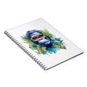 WasserfarbenJungle Gorilla mit Sonnenbrille und Bl Notizblock (Rechte Seite)