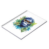 WasserfarbenJungle Gorilla mit Sonnenbrille und Bl Notizblock (Linke Seite)