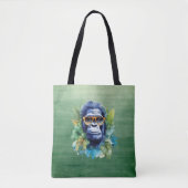 WasserfarbenJungle Gorilla mit Sonnenbrille und Bl Tasche (Vorderseite)