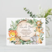 WasserfarbenJungle Grüne Wilde Tiere Vielen Dank Dankeskarte (Stehend Vorderseite)