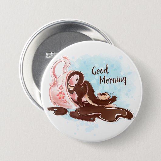 Wasserfarbenkaffee Button (Vorne & Hinten)