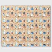 Wasserfarbenkaffee Geschenkpapier (Flach)