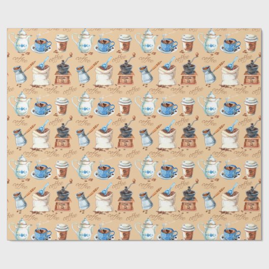 Wasserfarbenkaffee Geschenkpapier (Flach)