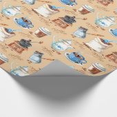 Wasserfarbenkaffee Geschenkpapier (Ecke)