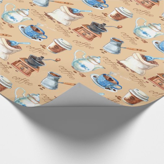 Wasserfarbenkaffee Geschenkpapier (Ecke)
