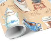 Wasserfarbenkaffee Geschenkpapier (Rolleneckpunkt)