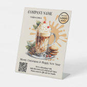 Wasserfarbenkaffee Weihnachtslogo Sockelschild (Vorderseite)