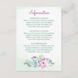 Wasserfarbenkakteen Hochzeitinformationskarten Begleitkarte
