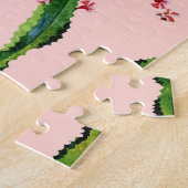 Wasserfarbenkakti: Blühendes nahtloses Muster Puzzle (Seite)