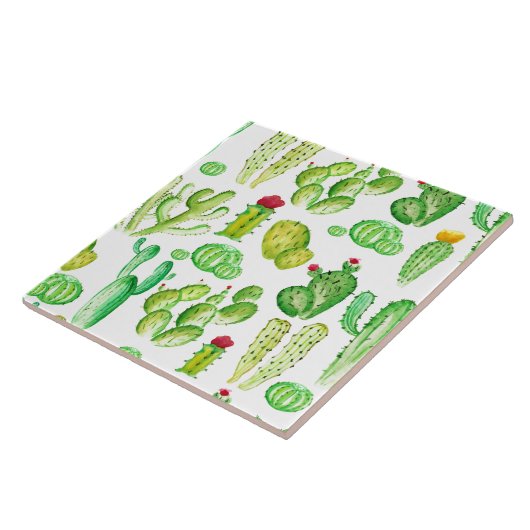 Wasserfarbenkakti Fliese (Seite)
