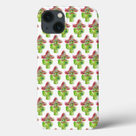 Wasserfarbenkaktus Art Mustache Hat Eyes Fun Case-Mate iPhone Hülle