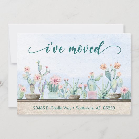 Wasserfarbenkaktus, die ich bewegt habe ankündigung (Vorderseite)