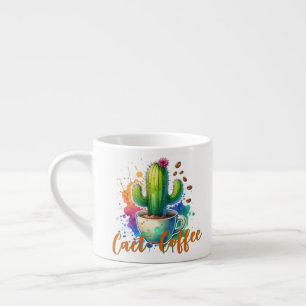 Wasserfarbenkaktus, die Kaffee Lieben Espressotasse