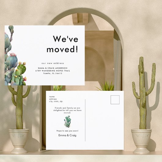 Wasserfarbenkaktus, die wir verschoben haben postkarte