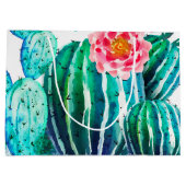Wasserfarbenkaktus Große Geschenktüte (Rückseite)