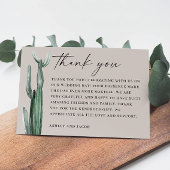 Wasserfarbenkaktus Hochzeit. Light Taupe Gray Wüst Dankeskarte