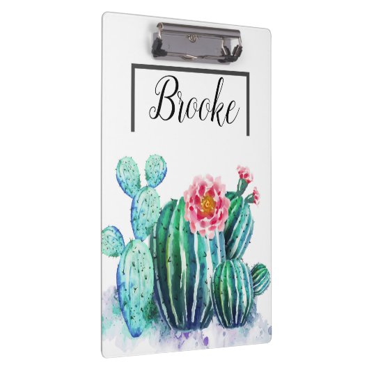 Wasserfarbenkaktus Klemmbrett (Rechts)