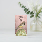 Wasserfarbenkaktus mit Wren Bird Wedding Platzkarte (Stehend Vorderseite)