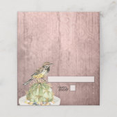 Wasserfarbenkaktus mit Wren Bird Wedding Platzkarte (Außenseite Aufgefaltet)