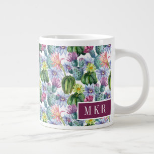 Wasserfarbenkaktus-Muster Jumbo-Tasse