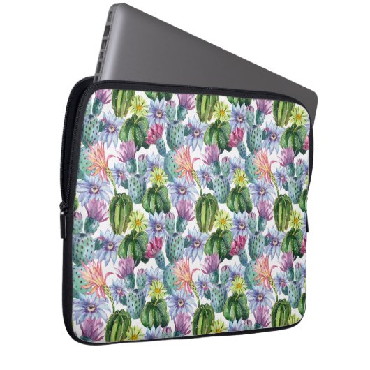 Wasserfarbenkaktus-Muster Laptopschutzhülle (Vorne Rechts)