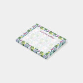 Wasserfarbenkaktus-Muster Post-it Klebezettel (angewinkelt)