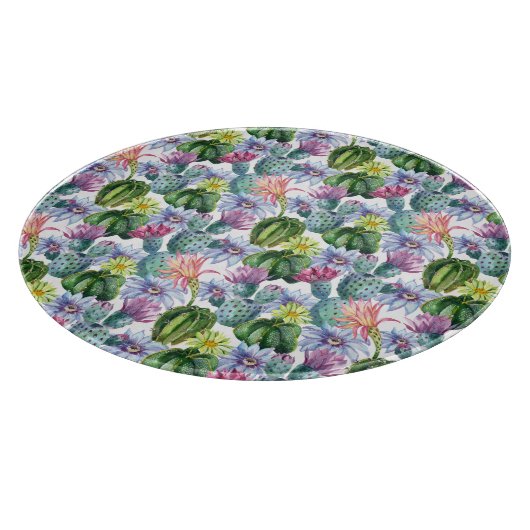 Wasserfarbenkaktus-Muster Schneidebrett (Ecke)