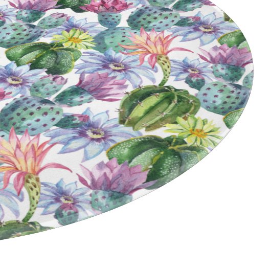 Wasserfarbenkaktus-Muster Schneidebrett (Ecke)