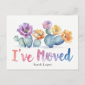 Wasserfarbenkaktus neue Ankündigung Postkarte (Vorderseite)