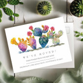 Wasserfarbenkaktus Neue Ankündigung zur Zuhause-Be Postkarte