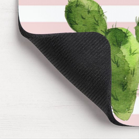 Wasserfarbenkaktus, Streifen - Personalisiert Mousepad (Ecke)